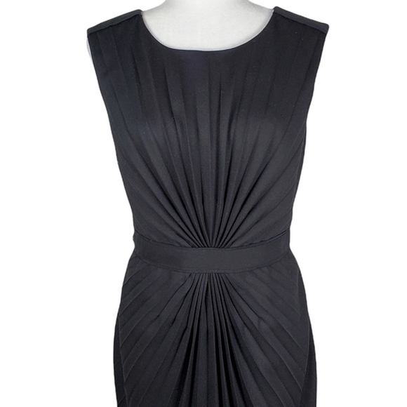 Ted Baker London Black Pleated Formal Sheath Dress - Picture 2 of 9